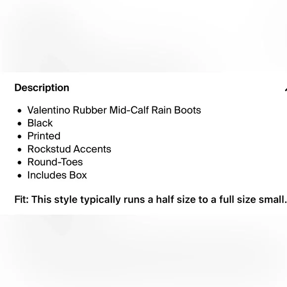 VALENTINO Rock Stud Glossy Rubber Rainboots - Size 9 - Picture 10 of 16